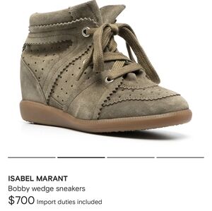 Gently Used Isabel Marant Bobby Wedge Sneakers In Taupe Size 37